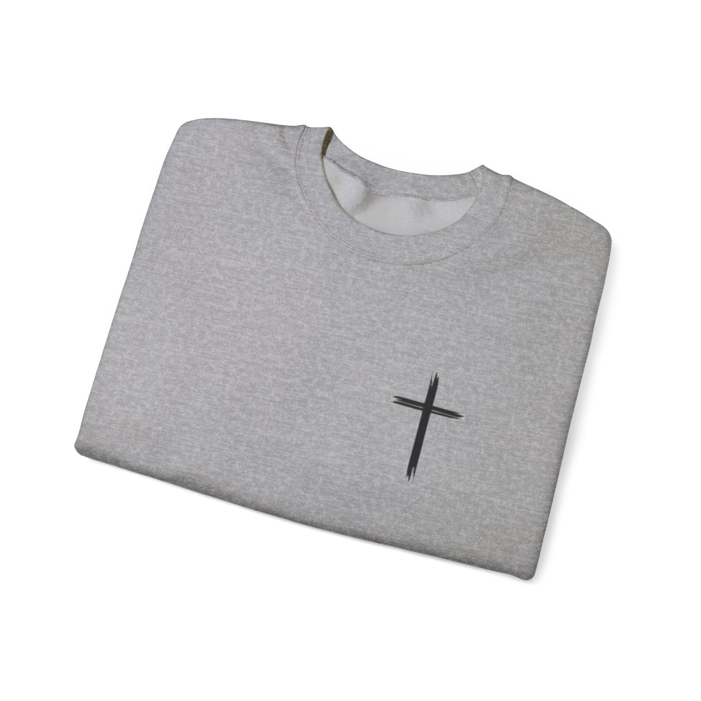 Faith-Inspired Unisex Crewneck Sweatshirt - Minimalist Cross Design