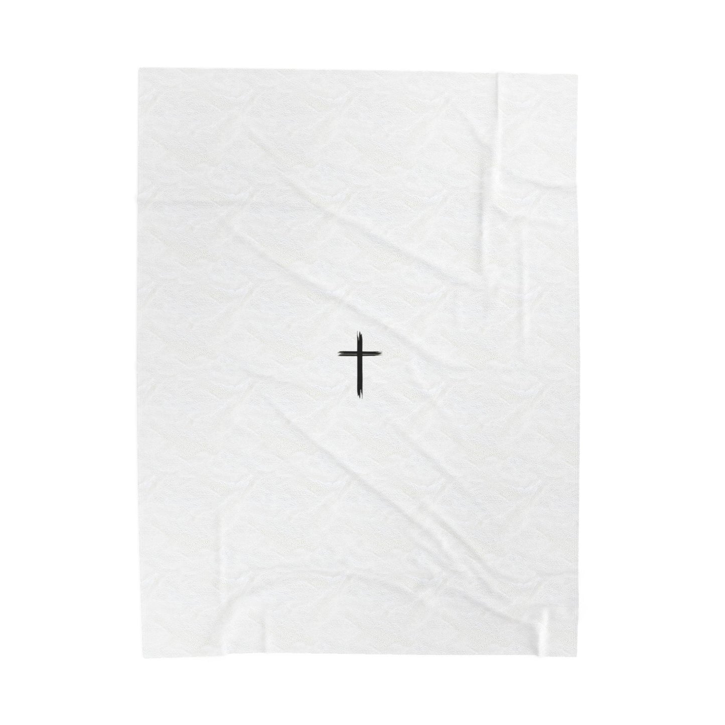 Cozy Velveteen Plush Blanket with Cross Design | Ideal for Spiritual Comfort and Home Decor