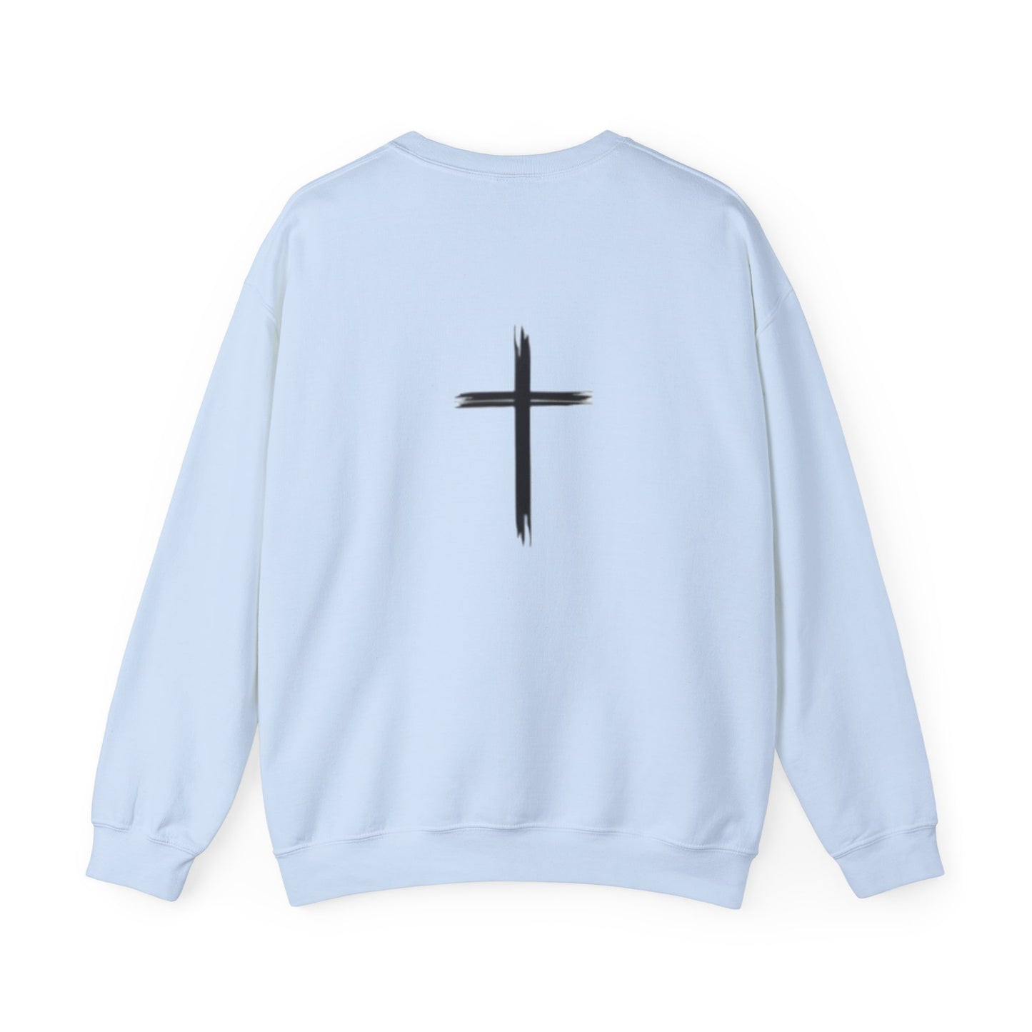 Faith-Inspired Unisex Crewneck Sweatshirt - Minimalist Cross Design