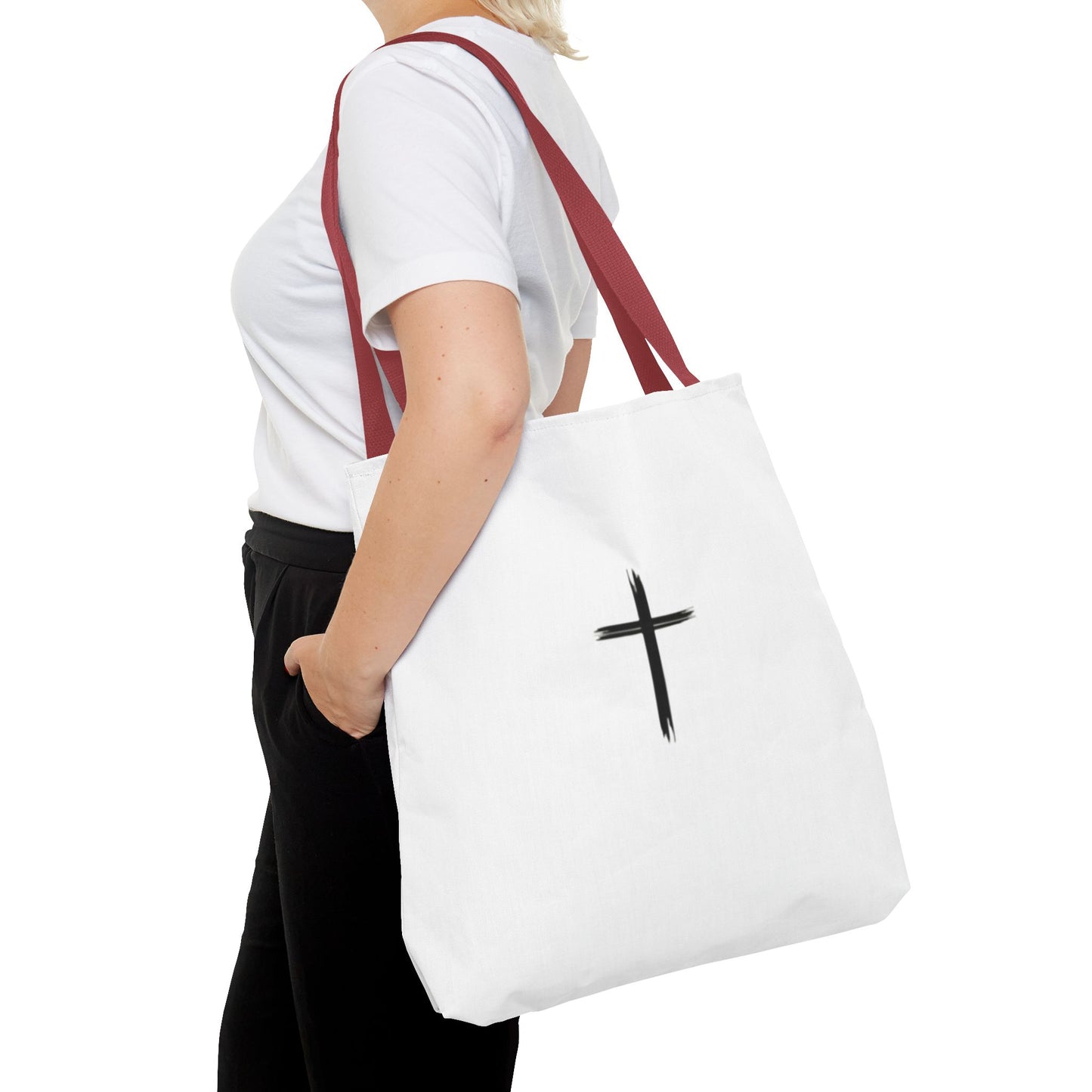 Minimalist Cross Design Tote Bag - Stylish Faith-Inspired Carryall