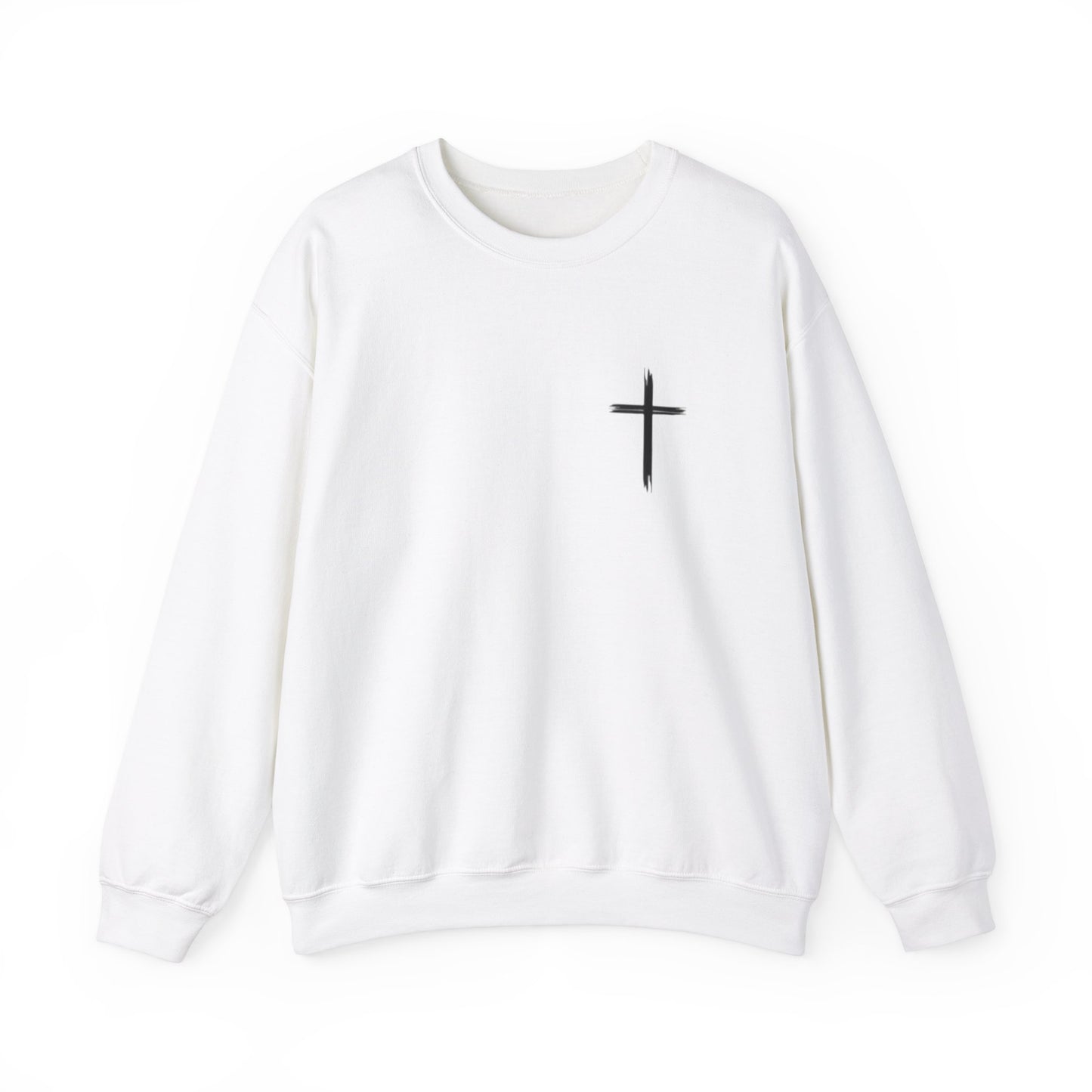 Faith-Inspired Unisex Crewneck Sweatshirt - Minimalist Cross Design