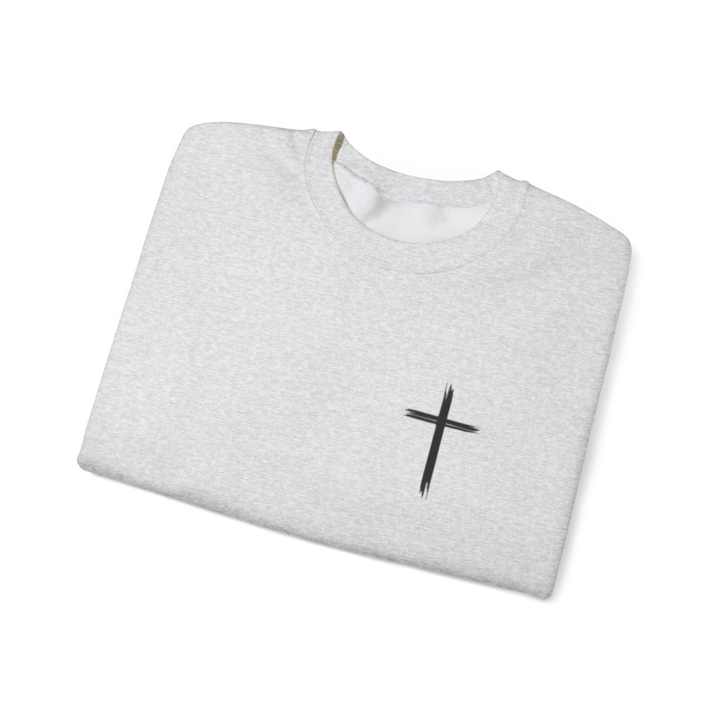 Faith-Inspired Unisex Crewneck Sweatshirt - Minimalist Cross Design