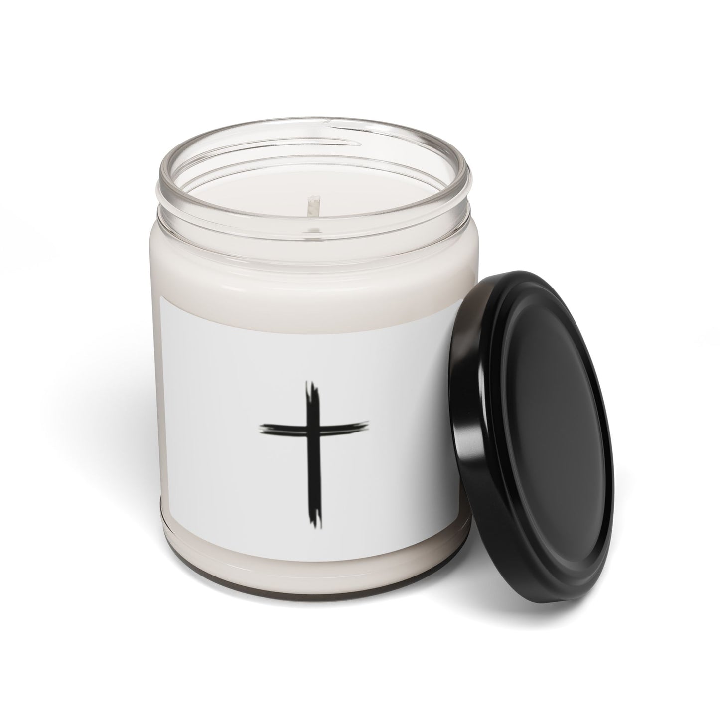 Minimalist Cross Scented Soy Candle - 9oz