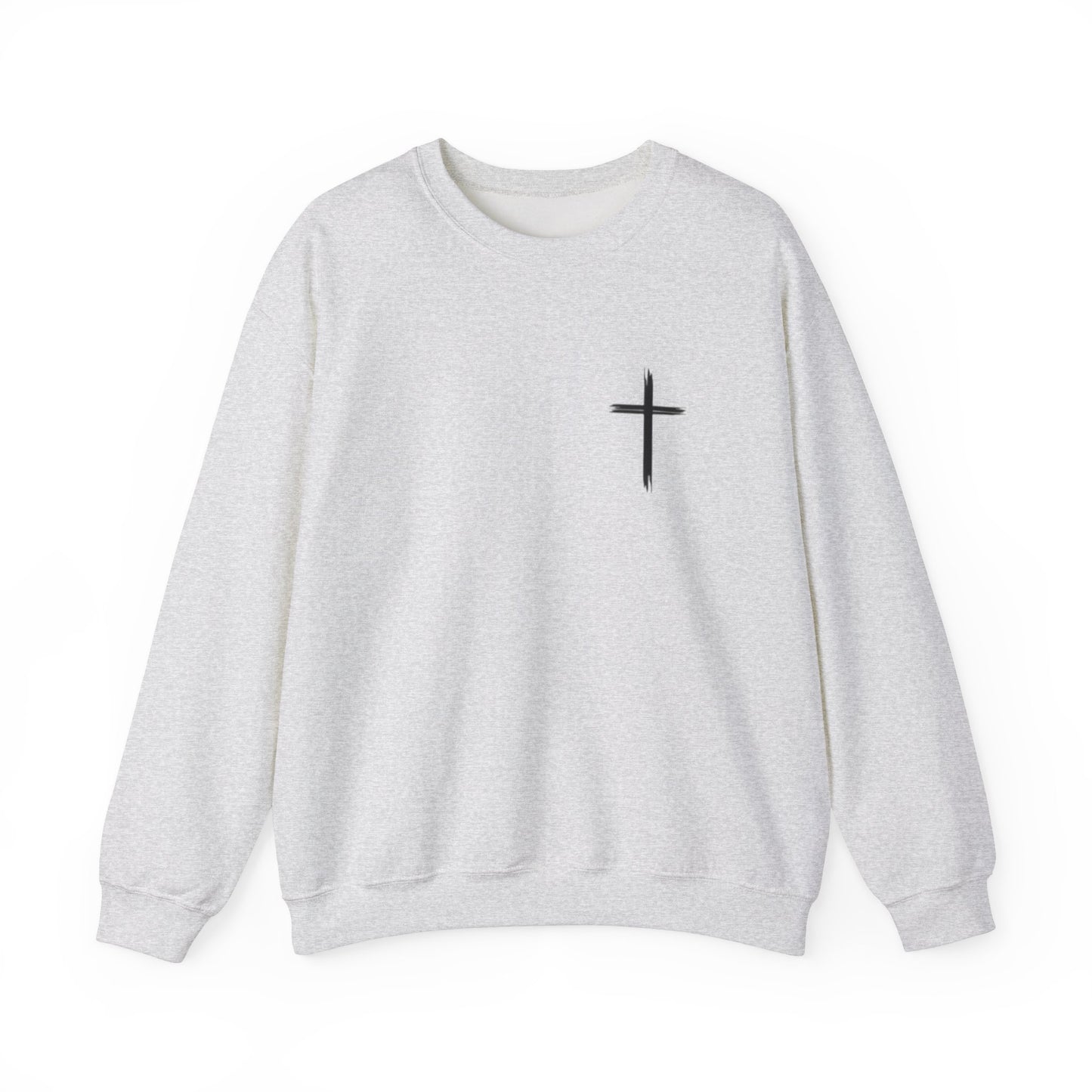 Faith-Inspired Unisex Crewneck Sweatshirt - Minimalist Cross Design