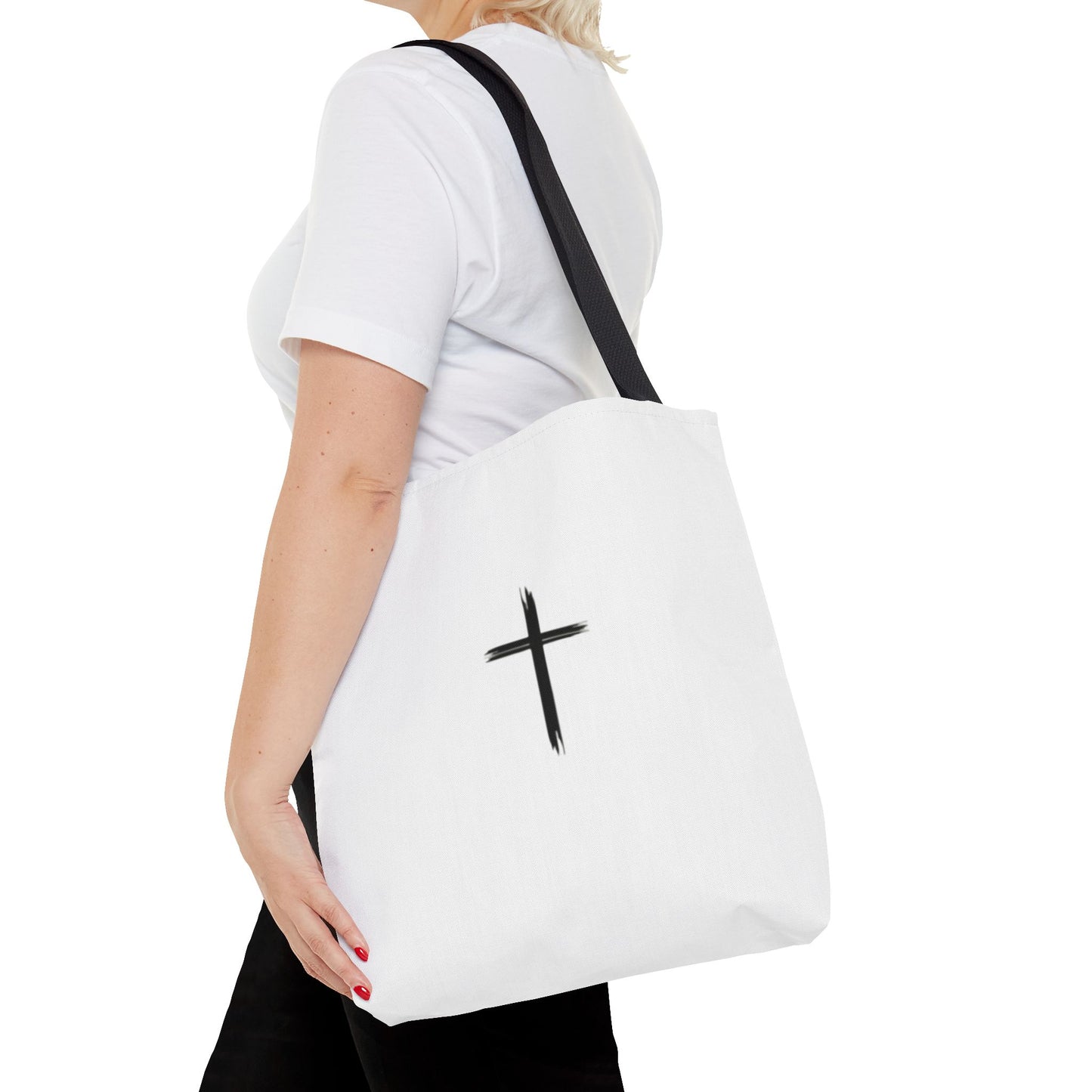 Minimalist Cross Design Tote Bag - Stylish Faith-Inspired Carryall