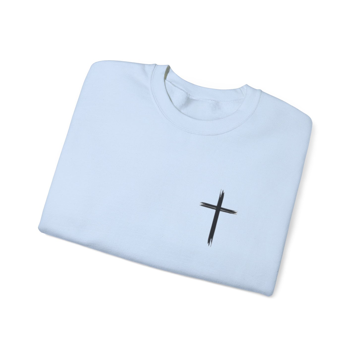 Faith-Inspired Unisex Crewneck Sweatshirt - Minimalist Cross Design