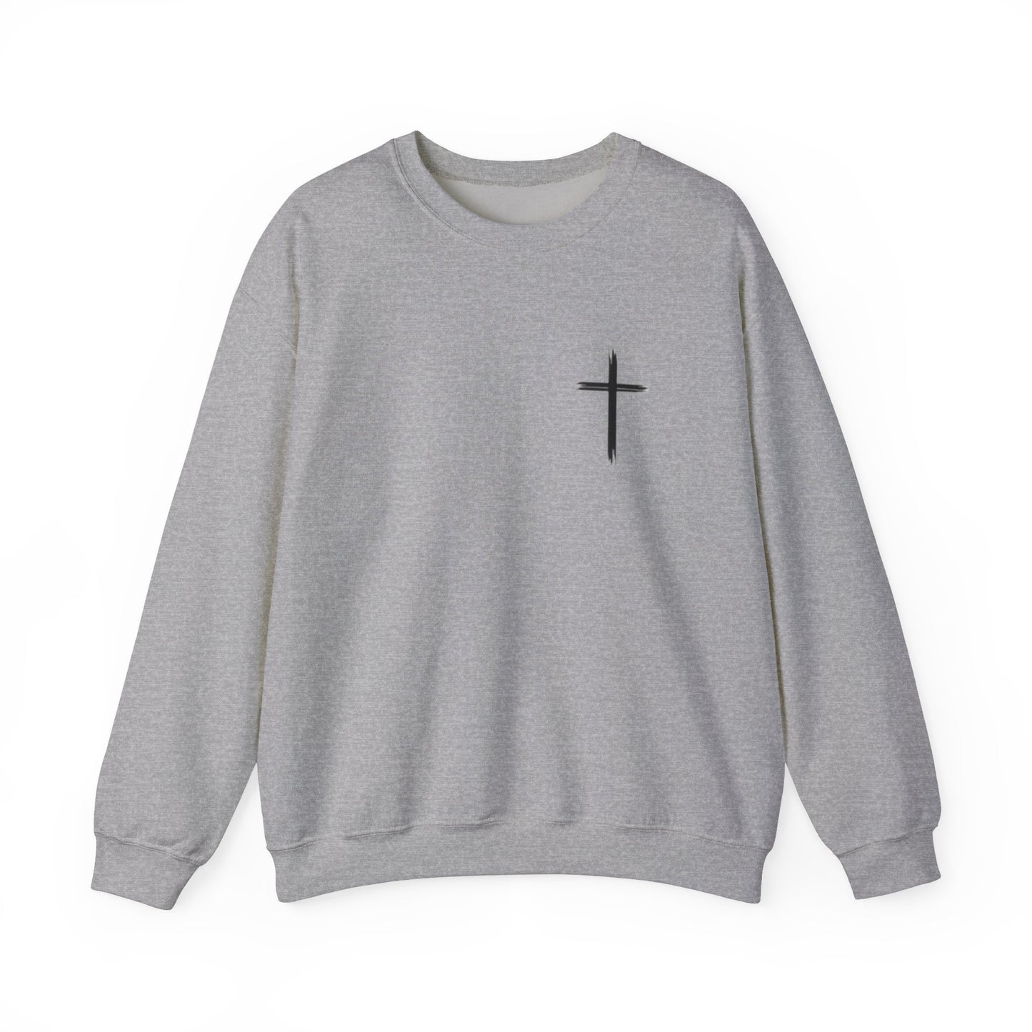 Faith-Inspired Unisex Crewneck Sweatshirt - Minimalist Cross Design