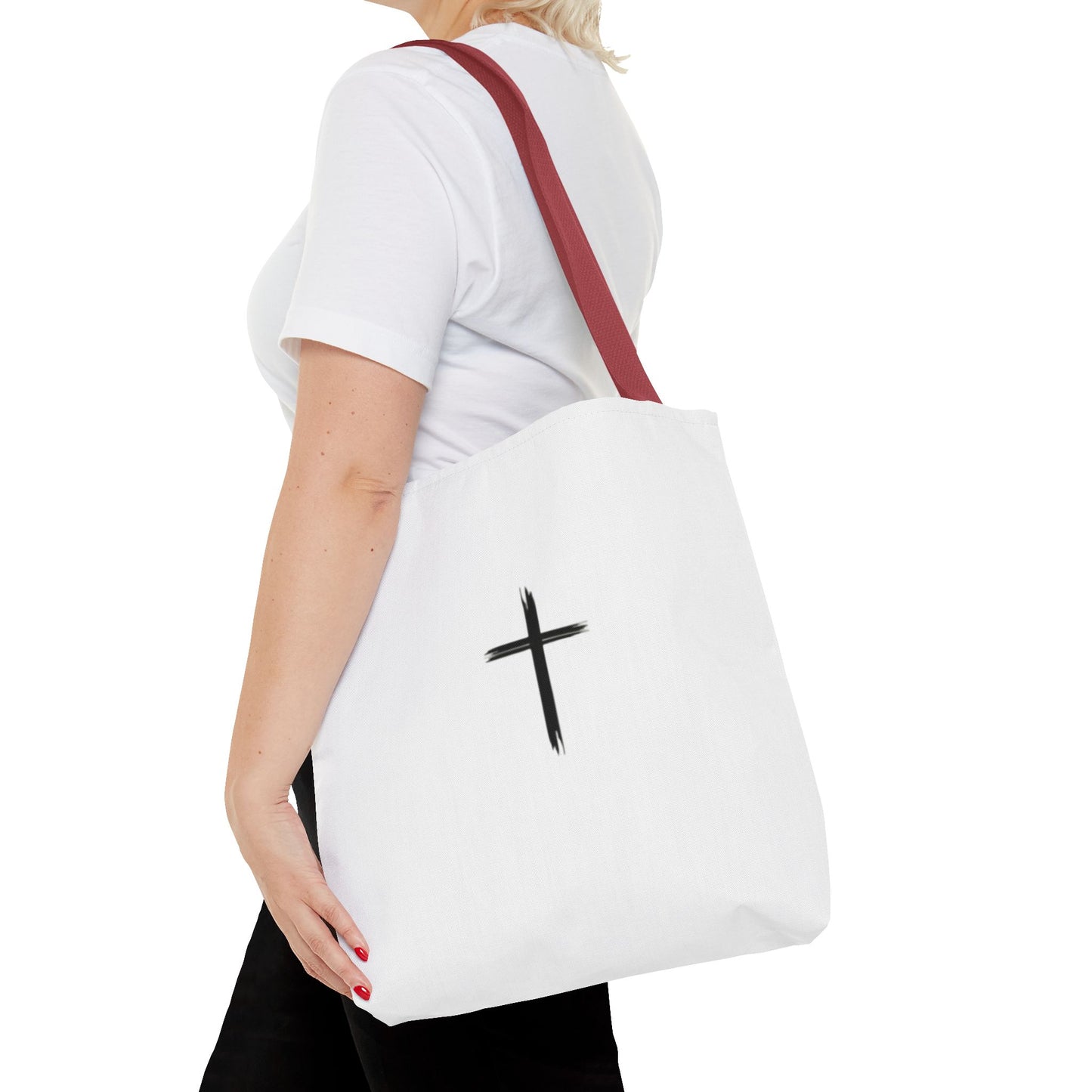 Minimalist Cross Design Tote Bag - Stylish Faith-Inspired Carryall