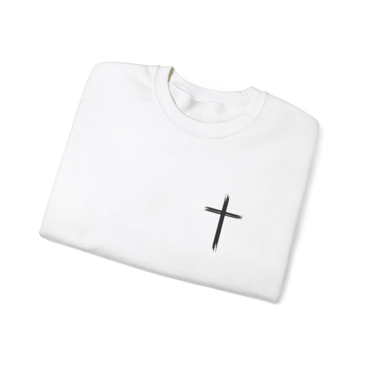 Faith-Inspired Unisex Crewneck Sweatshirt - Minimalist Cross Design