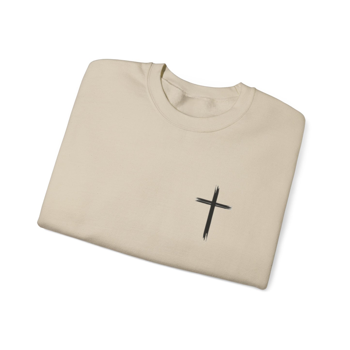 Faith-Inspired Unisex Crewneck Sweatshirt - Minimalist Cross Design